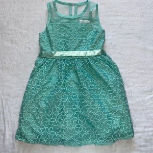 Agua blue flower dress, size 3T